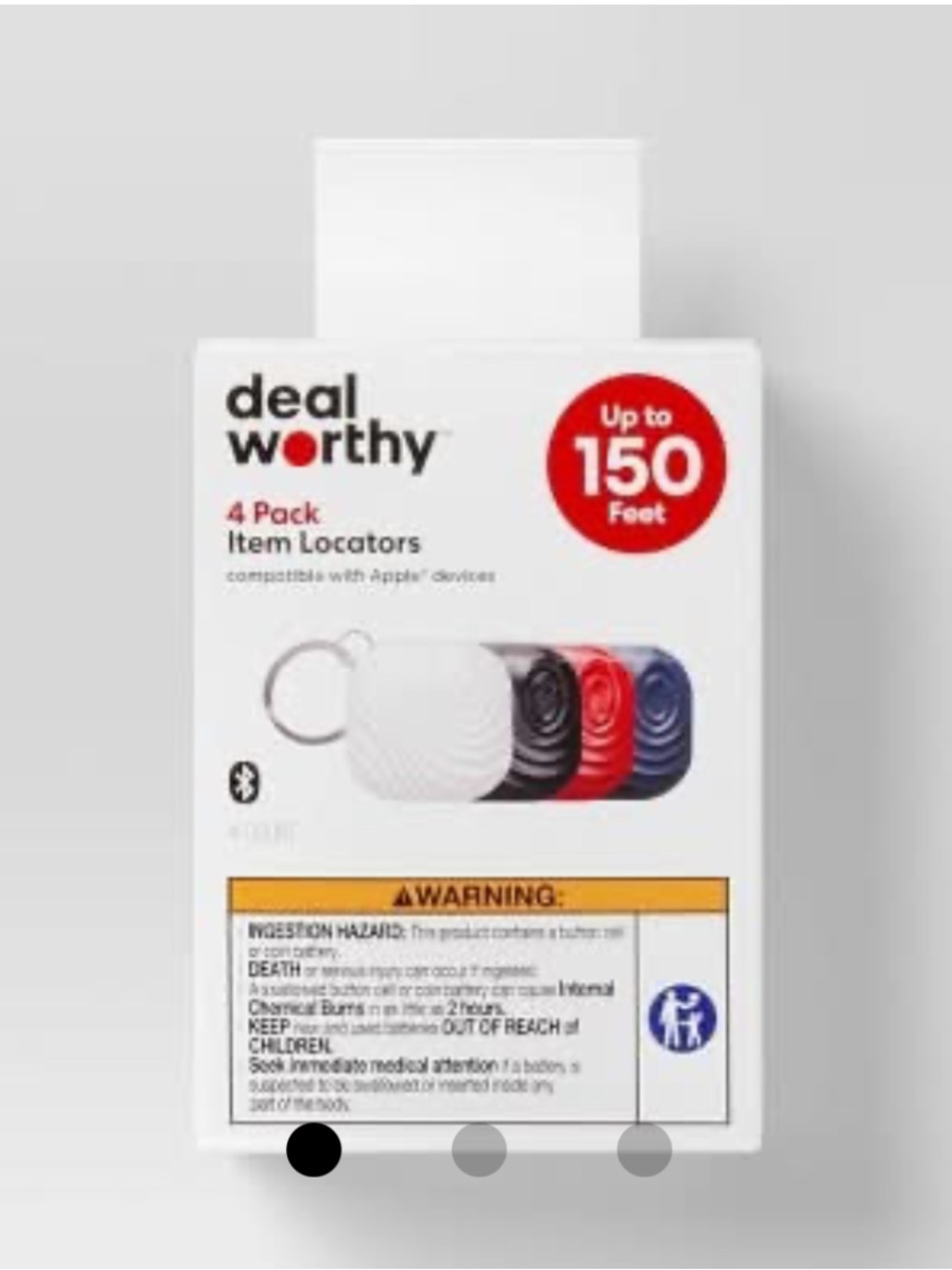 Dealworthy 4-Pack Item Locators - White, Black, Red, Blue